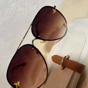 Queen Bee Gold and Brown Sunglasses